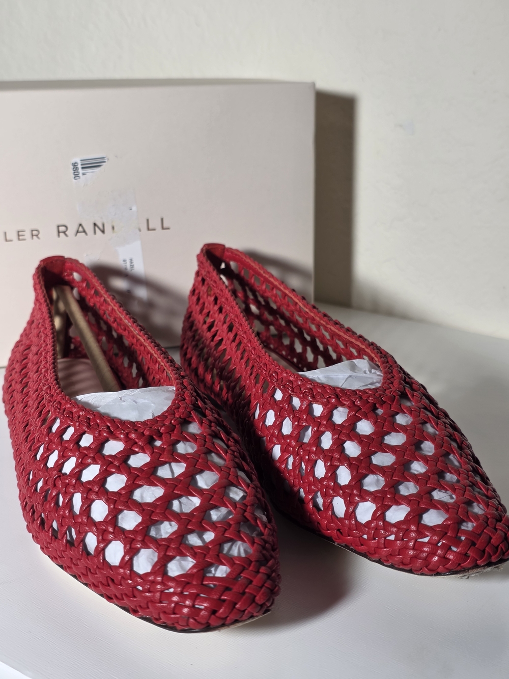 Loeffler Randall Emery ballet Red Woven Ballet Flats Stylish Slip-On Size US 7